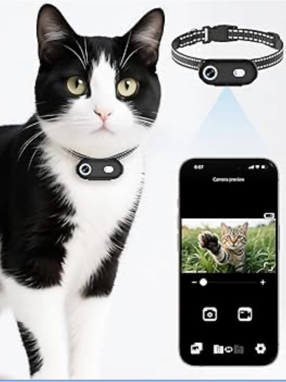 NEW - Cat Camera Collar with Phone APP, 1080P HD Video Recording, XS/M-Size Pet